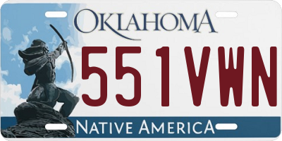 OK license plate 551VWN