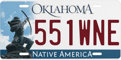 OK license plate 551WNE