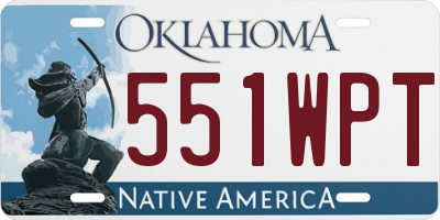 OK license plate 551WPT