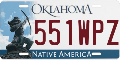 OK license plate 551WPZ