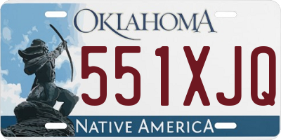 OK license plate 551XJQ