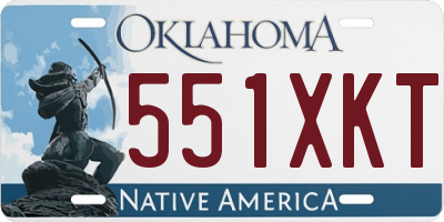 OK license plate 551XKT