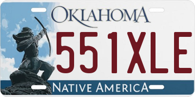 OK license plate 551XLE