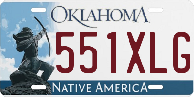 OK license plate 551XLG