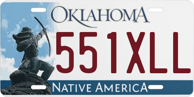 OK license plate 551XLL