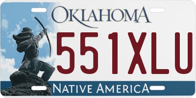 OK license plate 551XLU
