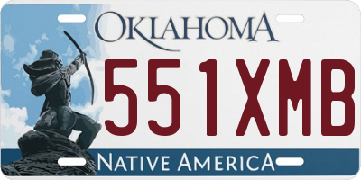 OK license plate 551XMB
