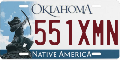 OK license plate 551XMN