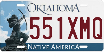 OK license plate 551XMQ