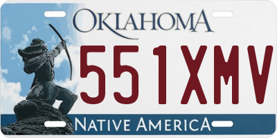 OK license plate 551XMV