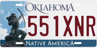OK license plate 551XNR