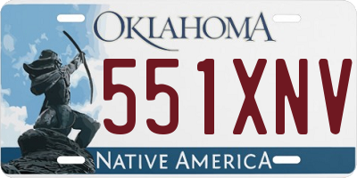 OK license plate 551XNV