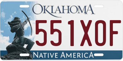 OK license plate 551XOF