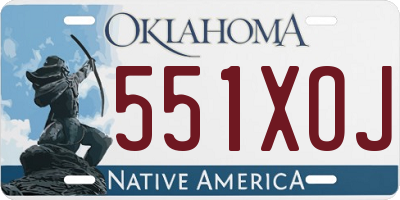 OK license plate 551XOJ