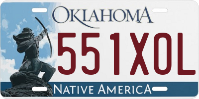 OK license plate 551XOL