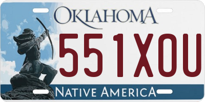 OK license plate 551XOU