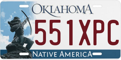 OK license plate 551XPC