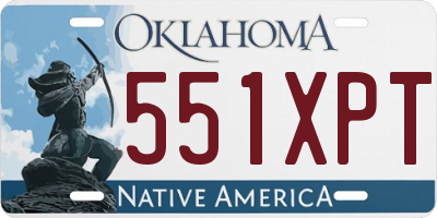 OK license plate 551XPT