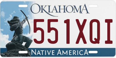 OK license plate 551XQI