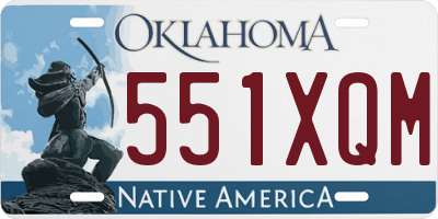 OK license plate 551XQM