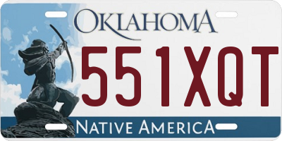 OK license plate 551XQT