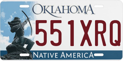 OK license plate 551XRQ