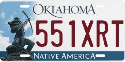 OK license plate 551XRT