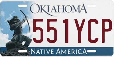 OK license plate 551YCP