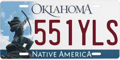 OK license plate 551YLS