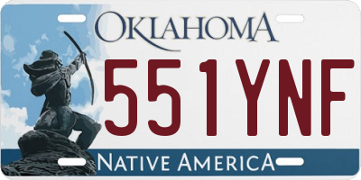 OK license plate 551YNF