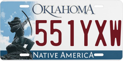 OK license plate 551YXW