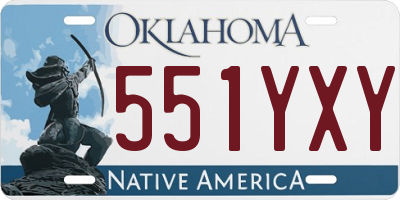 OK license plate 551YXY