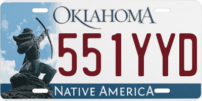 OK license plate 551YYD