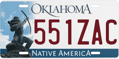 OK license plate 551ZAC