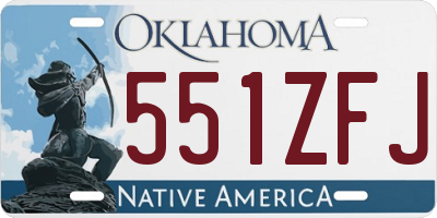 OK license plate 551ZFJ