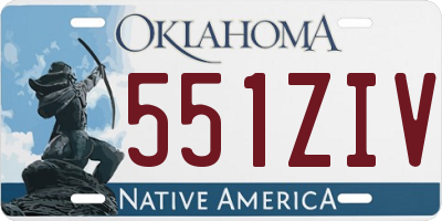 OK license plate 551ZIV
