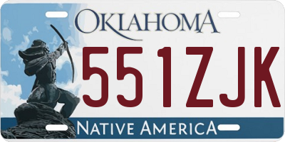 OK license plate 551ZJK