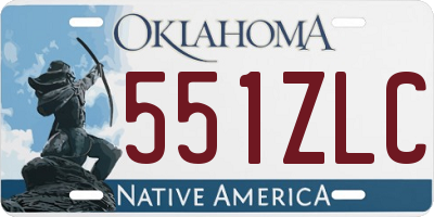 OK license plate 551ZLC