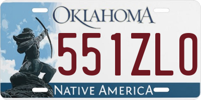 OK license plate 551ZLO