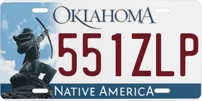 OK license plate 551ZLP