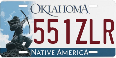 OK license plate 551ZLR
