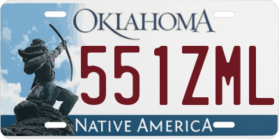 OK license plate 551ZML