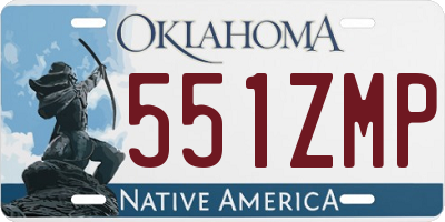 OK license plate 551ZMP