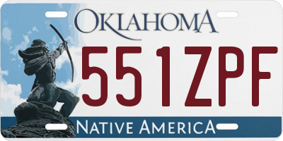 OK license plate 551ZPF