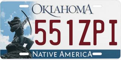 OK license plate 551ZPI