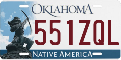OK license plate 551ZQL