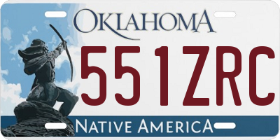 OK license plate 551ZRC