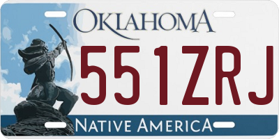 OK license plate 551ZRJ