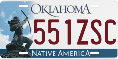 OK license plate 551ZSC
