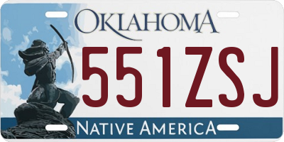 OK license plate 551ZSJ